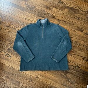 Eddie Bauer Sweater Men’s XL Blue Pullover Long Sleeve 1/4 Zip Mock Neck